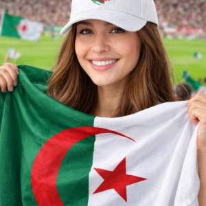 Casquette Blanche – Emblème du Drapeau Algérien 🇩🇿 | Fierté & Style