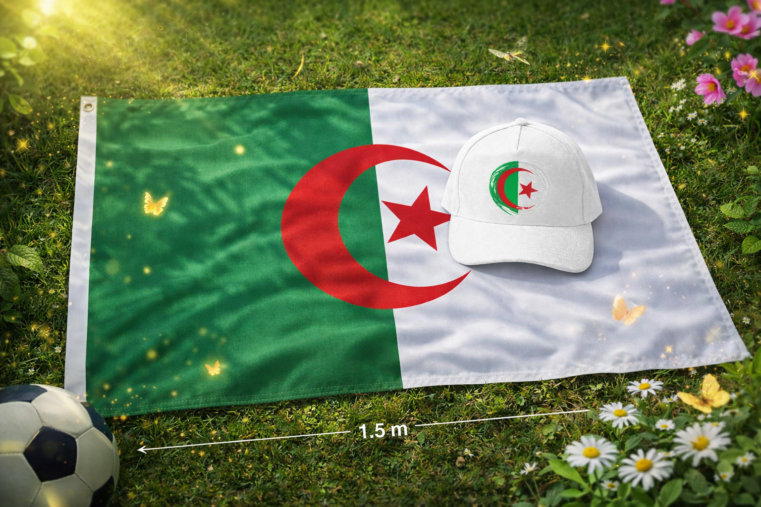 Casquette Blanche – Emblème du Drapeau Algérien 🇩🇿 | Fierté & Style – Image 2